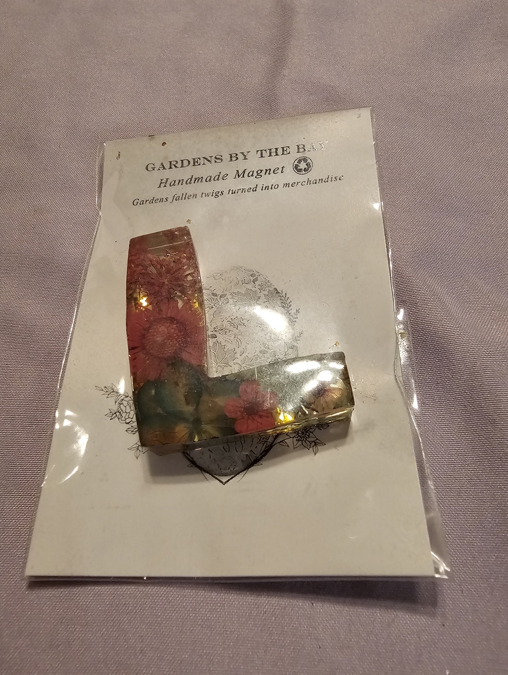 Gardens By The Bay Floral Resin L Magnet - Pink & Green